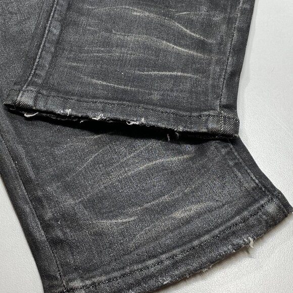 NEW TULONES Men’s Euro Skinny Jeans Coated Black Distressed Denim Size 36 NWT - Picture 11 of 11